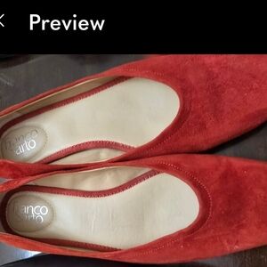 Franco Sarto Women's Red Suede Flats